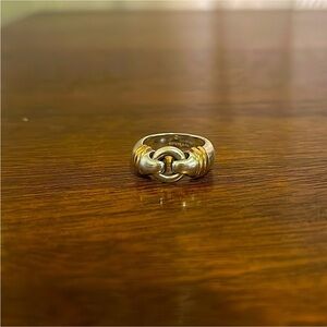 Tiffany & Co. Silver and Gold Buckle Ring